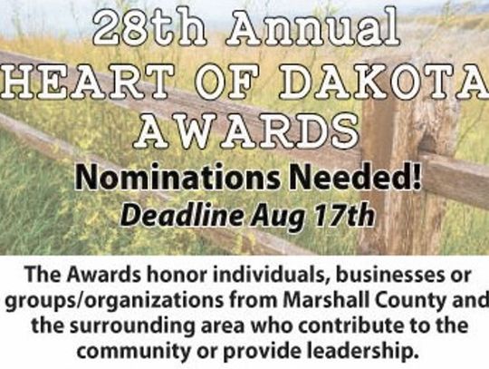 HEART OF DAKOTA NOMINATIONS DUE SOON