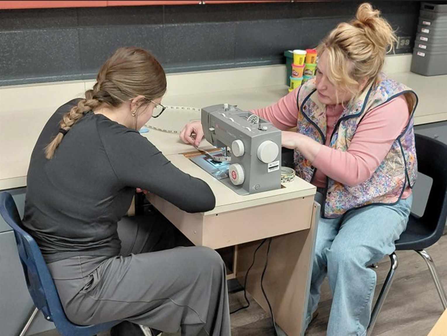 B-H STUDENTS SEWING UP A STORM