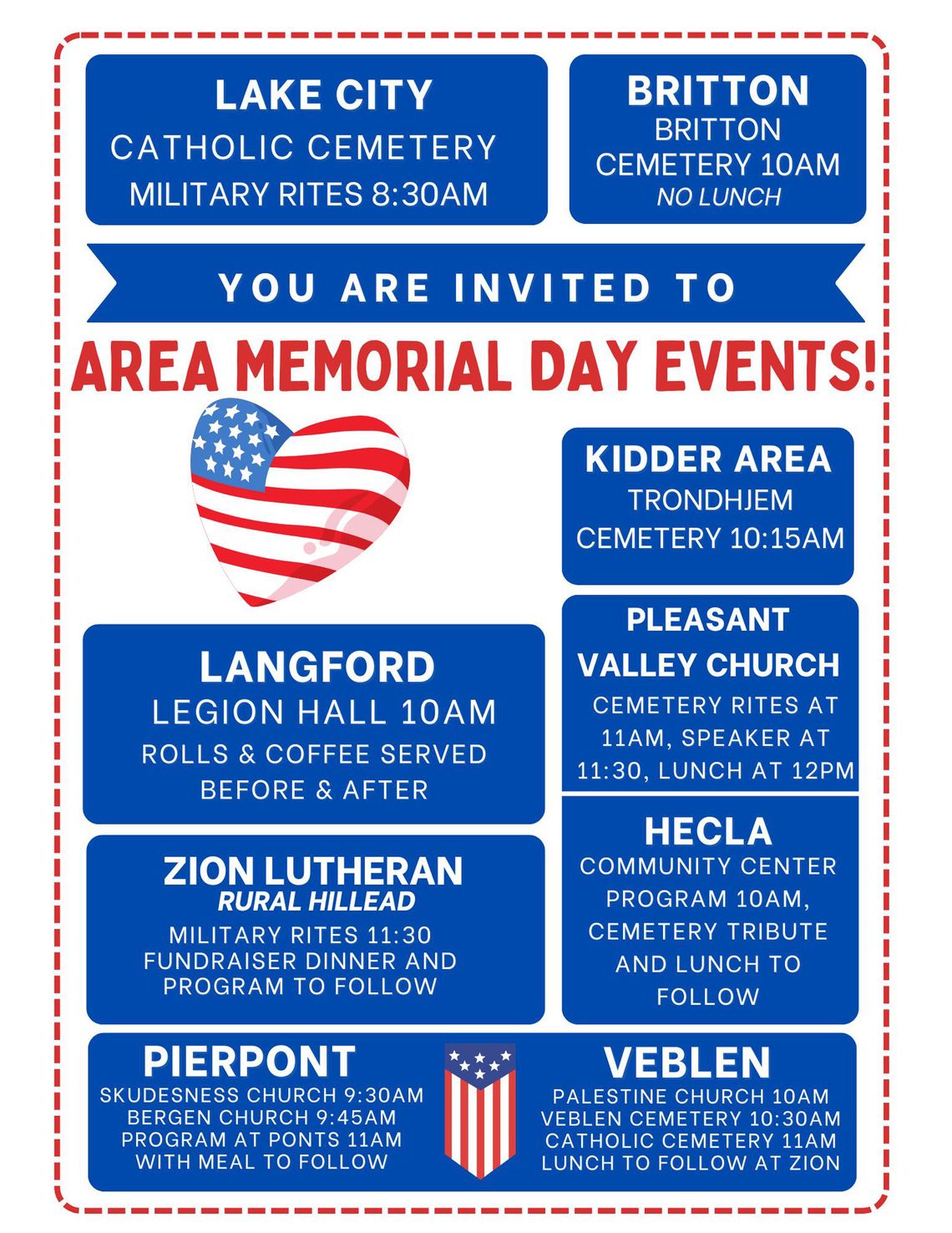 MEMORIAL DAY PROGRAMS PLANNED! MEMORIAL DAY PROGRAMS PLANNED!