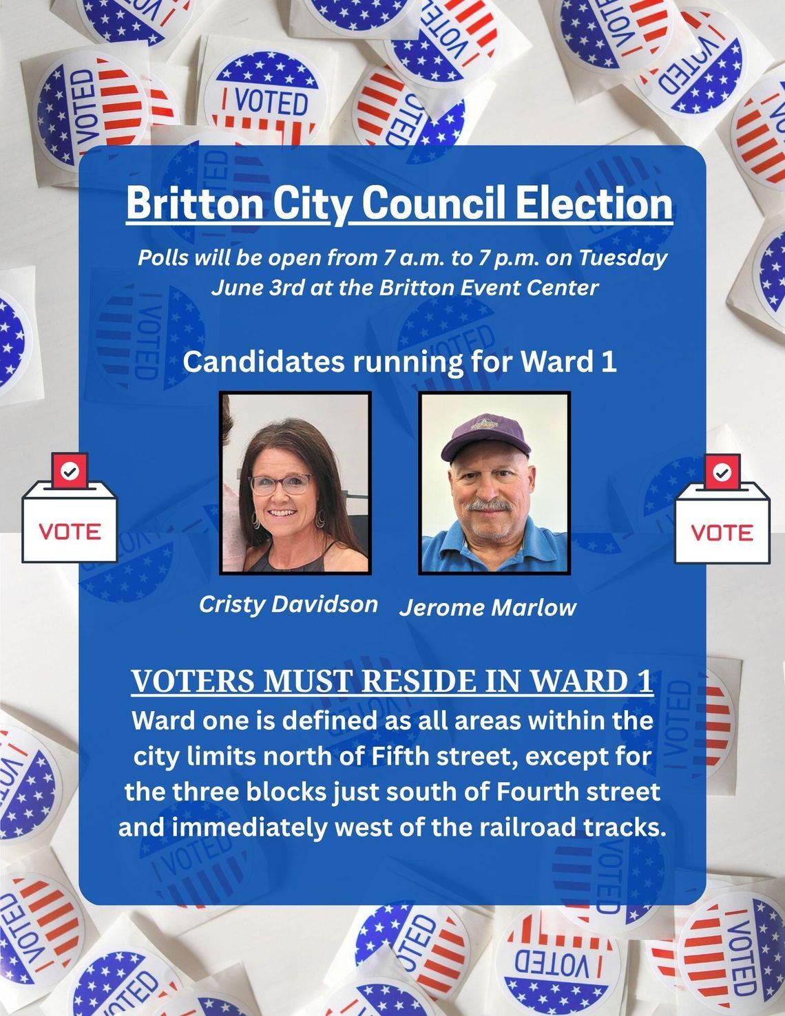 TWO VIE FOR WARD 1 BRITTON COUNCIL SEAT TWO VIE FOR WARD 1 BRITTON COUNCIL SEAT